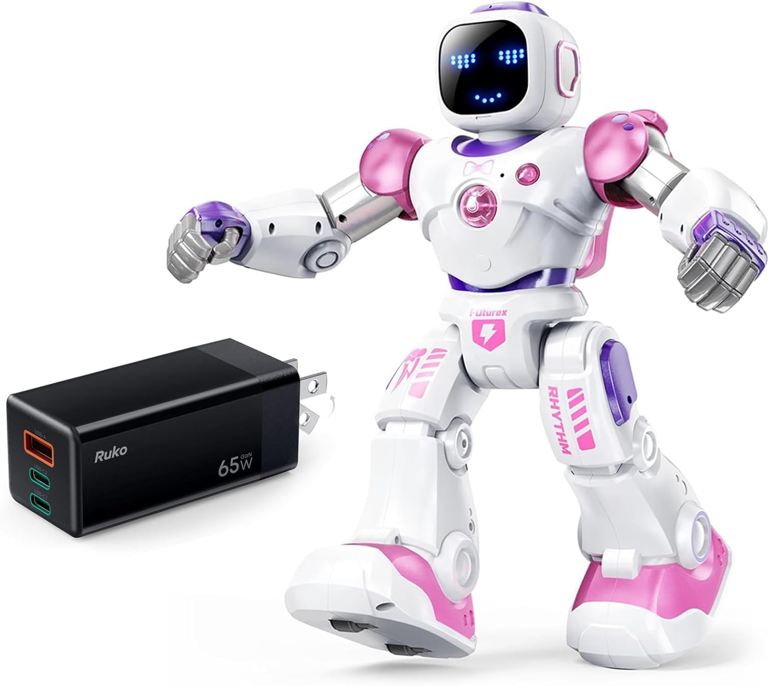 Amazon.com: Ruko 65W High-Speed Charger and 1088 Pink Robot : Toys