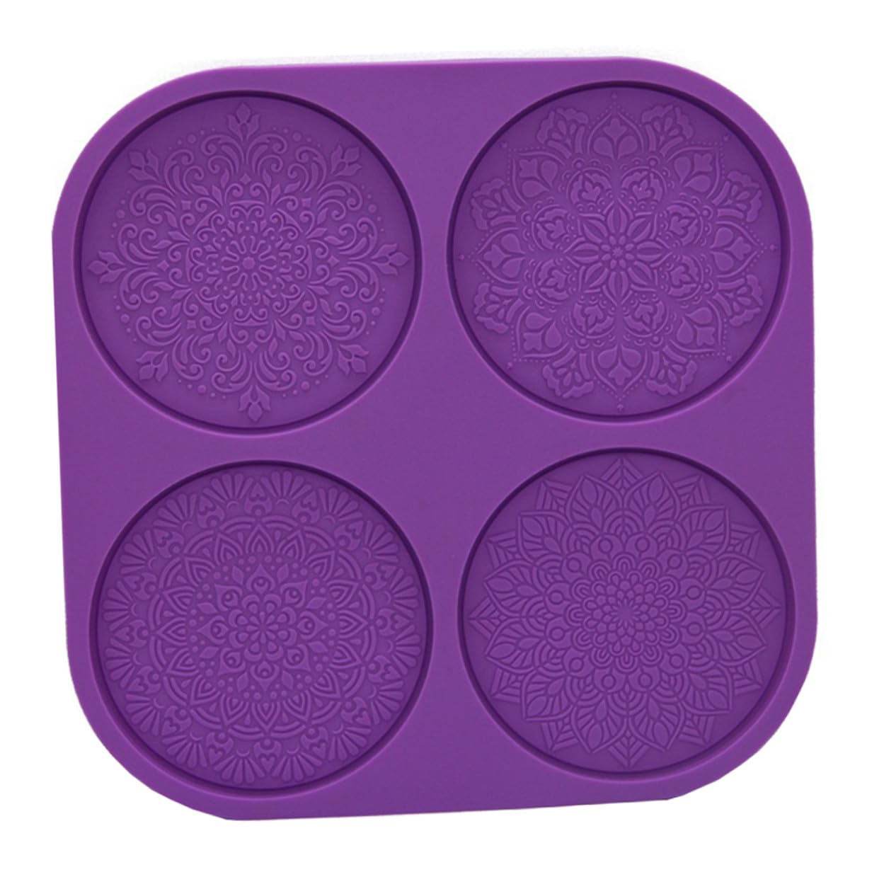 jojofuny Mandala Pattern Silicone Epoxy Mold Coaster DIY Mold Handmade Craft Mould for Resin Art Cup Mat Making in Arts and Crafts