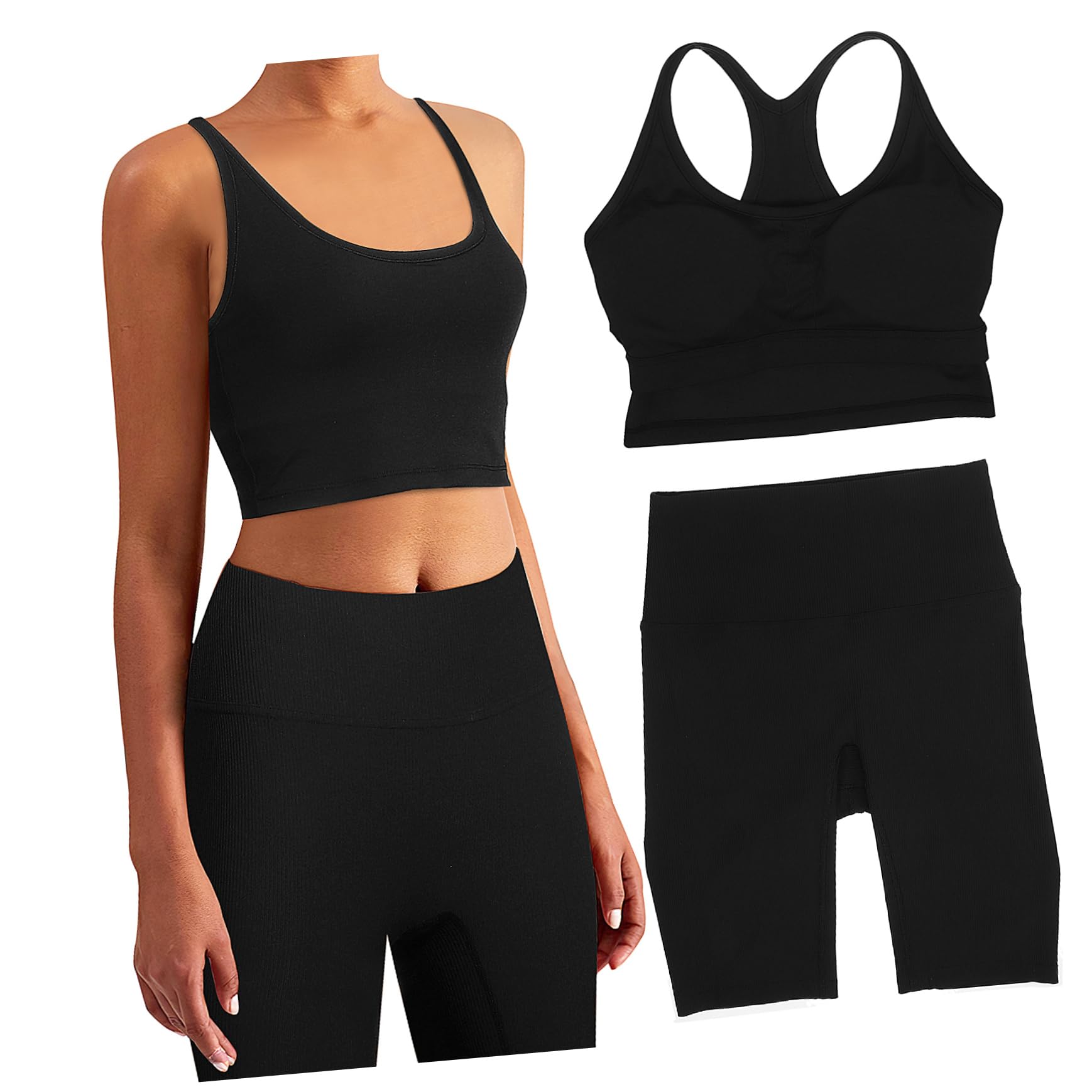 VANZACK Schwarzes Yoga‑sportoutfit Damen aus Nylon für Running und Jogging