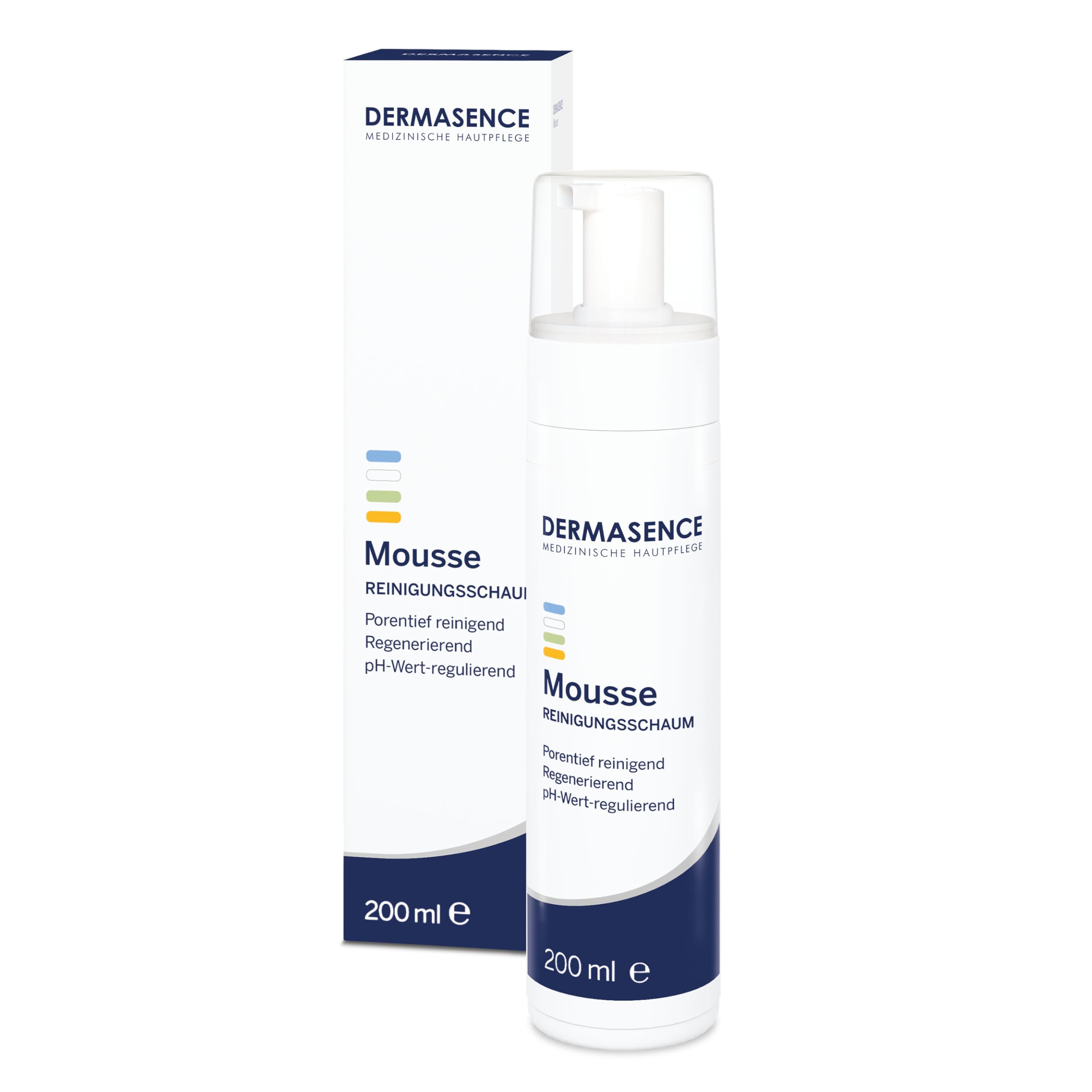 DERMASENCE Mousse Reinigungsschaum, 200 ml – sanfte Reinigung gegen Pickel, Mitesser & fettige Haut, klärt Poren, reduziert Unreinheiten, ohne Alkohol, vegan, porentiefe Pflege, bei unreiner Haut