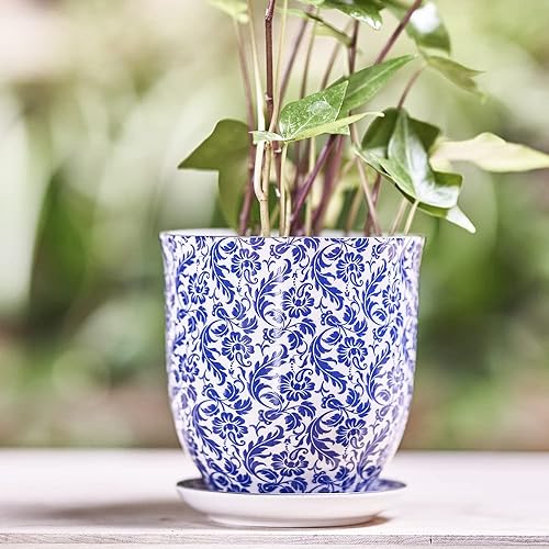 Miniatura 5 de CHIVE 'Liberte' Macetas de cerámica para suculentas, 4.25 pulgadas, bonitas macetas de estilo rústico vintage para plantas de interior, hermosa