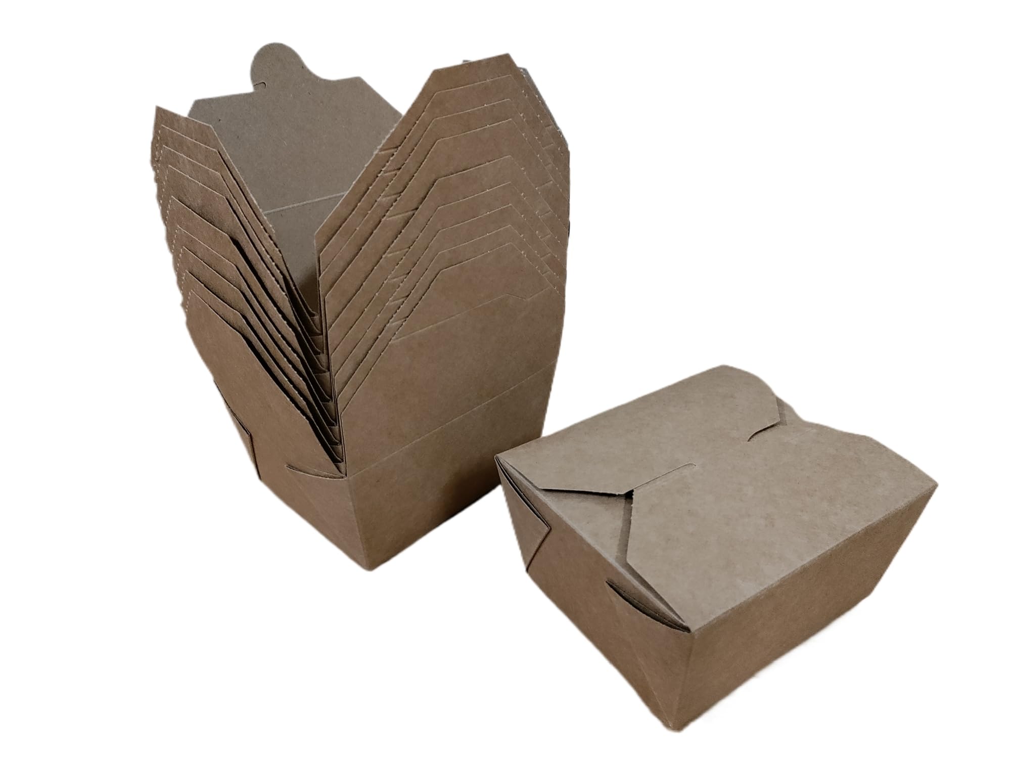 Foglish Home & Garden Kraft Brown Paper Takeaway Food Boxes, Rectangle Top Closure, Chinese Deli Containers for Salads Noodles BBQ, No.1 Size, 12.7x10.8x6.6cm (10)