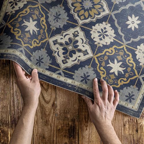 Tapis en vinyle rectangle 80x120 cm étanche motif mosaïque