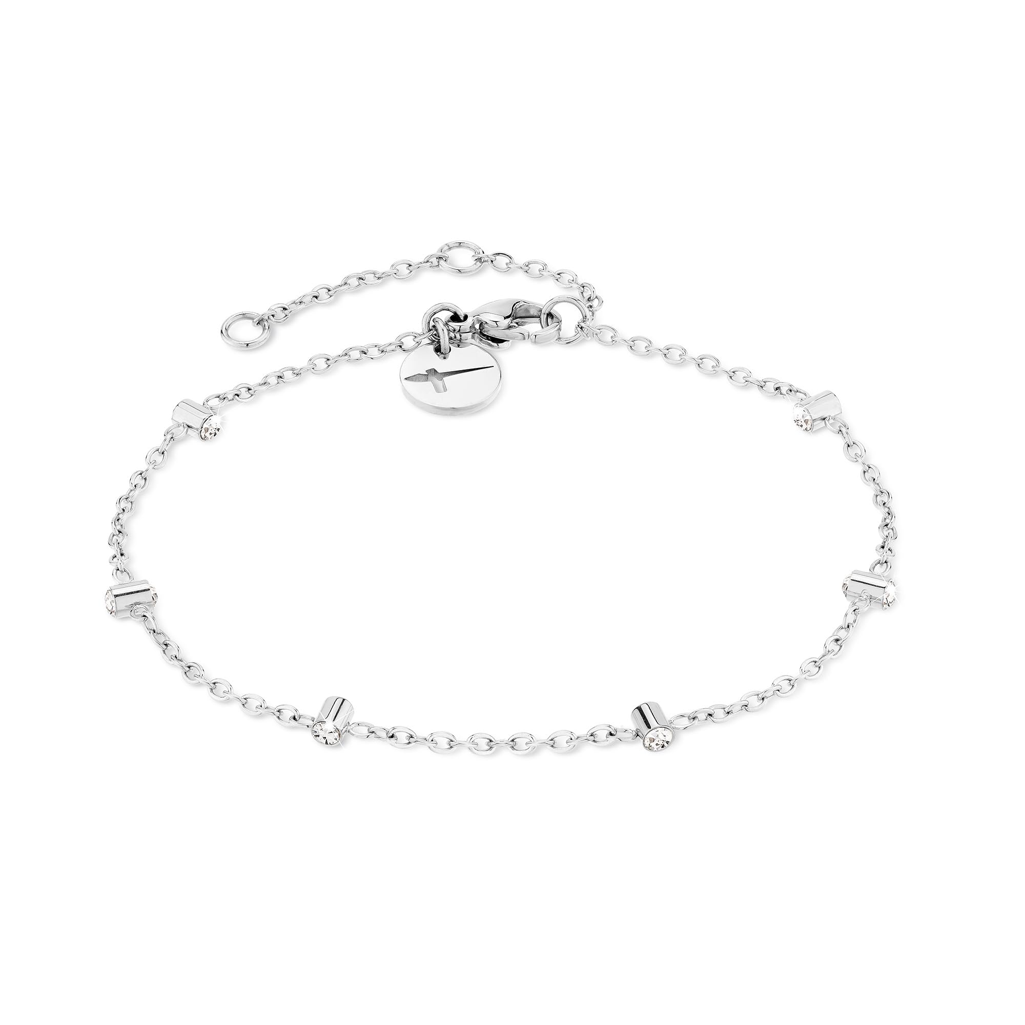 Tamaris Pulsera para mujer de acero inoxidable, tamaño ajustable y resistente al agua, 21 cm, Acero inoxidable, Glass