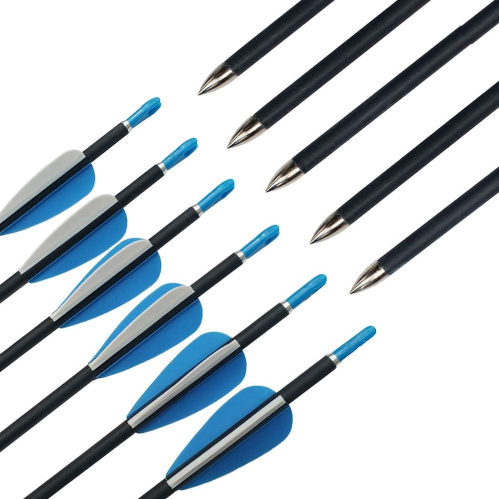 Futaba 30 inch Archery Arrows for Recurve Bow Fiberglass Target Practice (6 pcs) - Blue 2