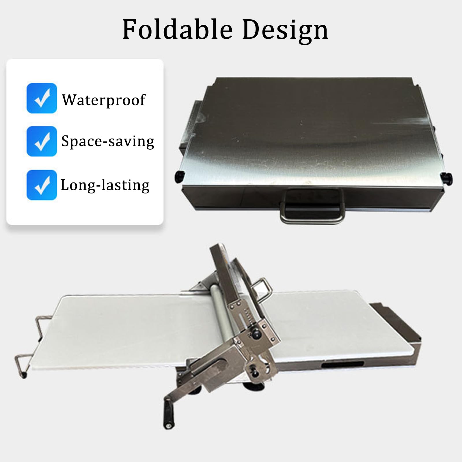 Máquina manual para extender masa, laminadora de masa plegable con asa