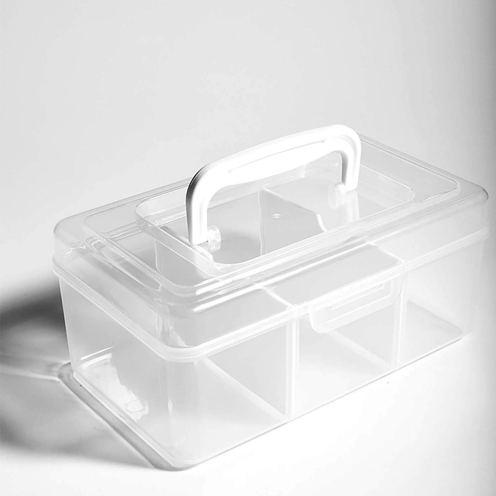 Plateaux Transparents à 2 Niveaux – Rangement Fournitures Artisanales Ou Trousse De Secours