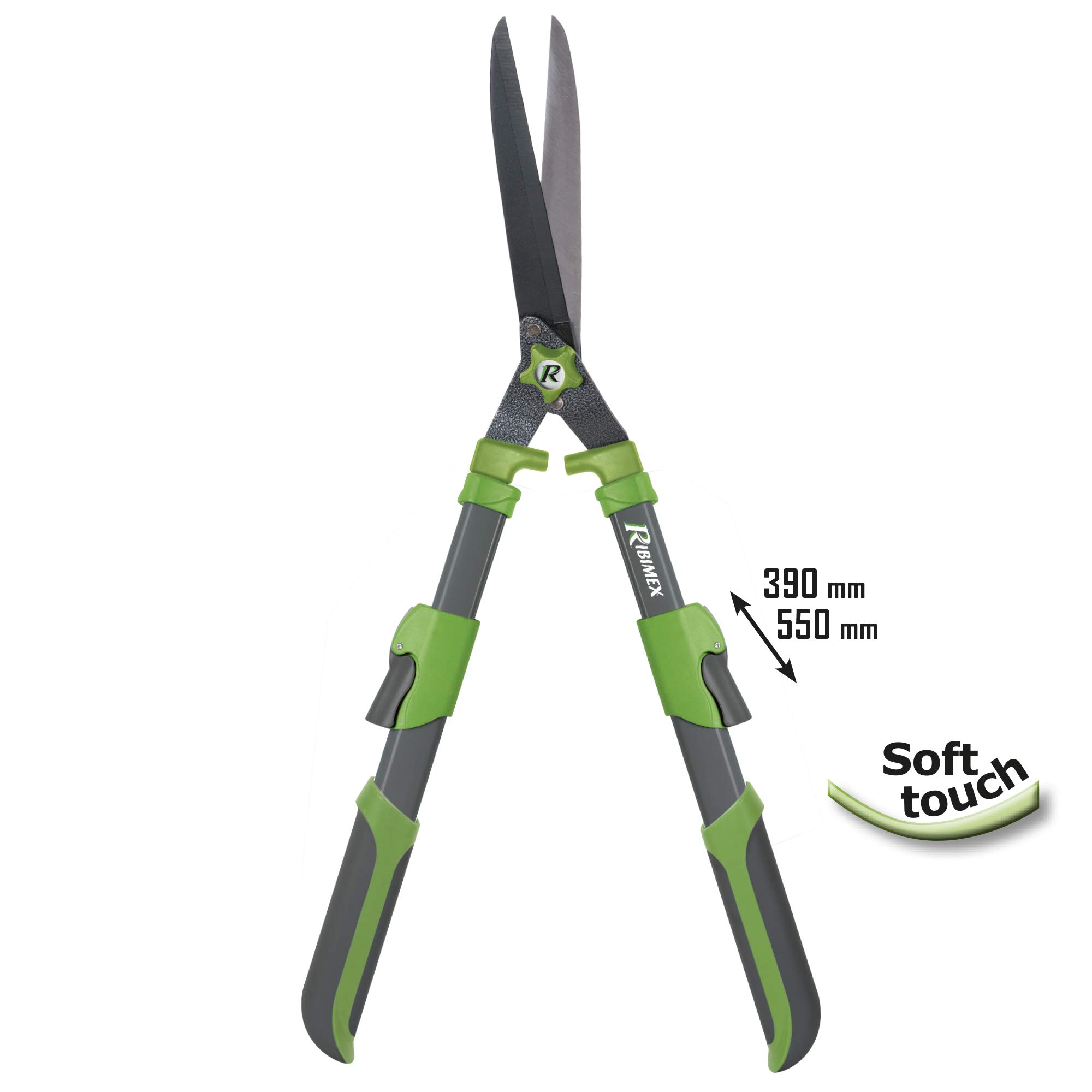Ribiland 06302 - Taille Haie - Manche Télescopique 64 cm - Lames de 20 cm/Épaisseur de 4 mm.