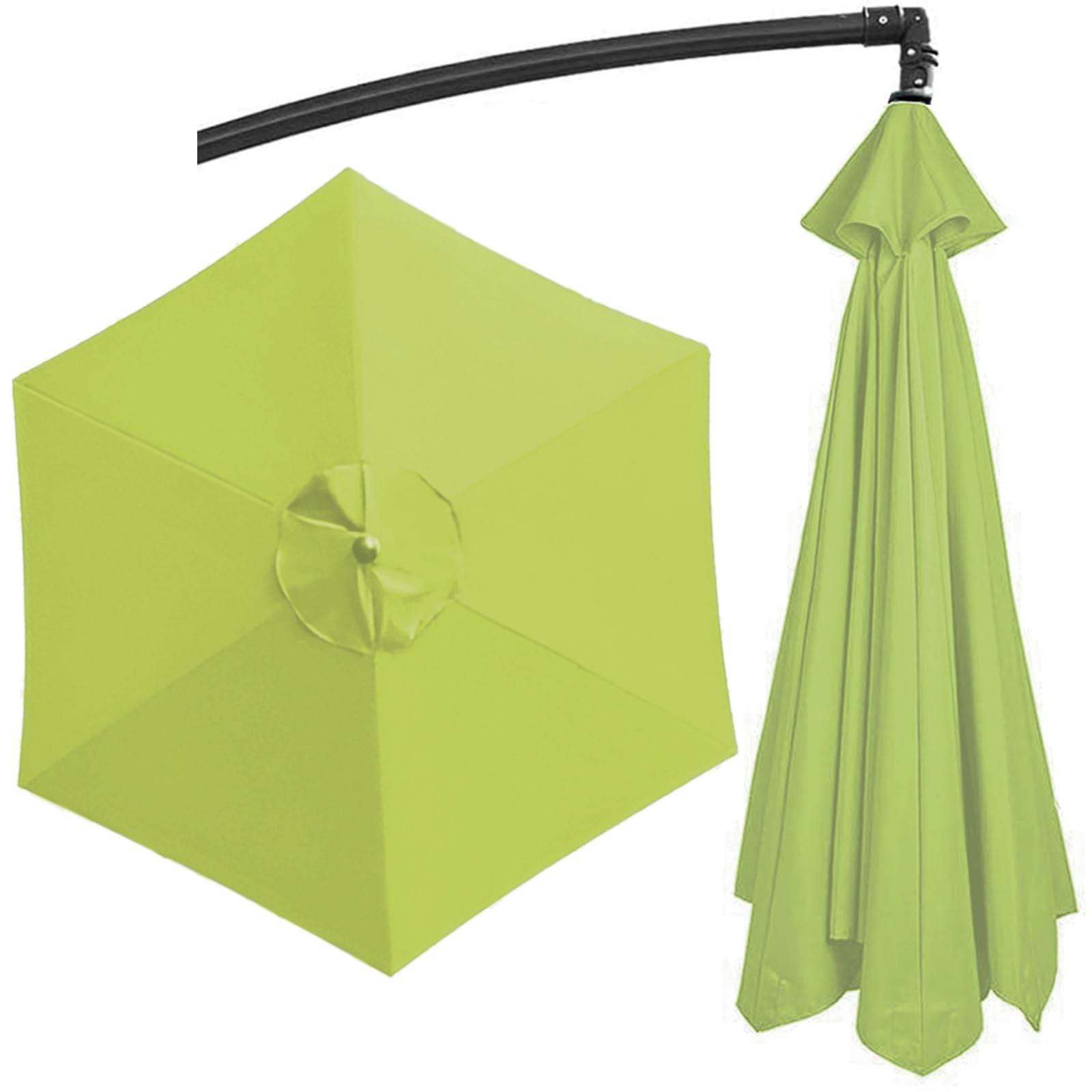 Replacement Parasol Canopy Fit 200cm/270cm/300cm+6 Arms/8 Arms Round Sun Umbrella Replacement Cloth UV50+ Washable Garden Parasol Replacement Canopy Cover(Color:Grass Green,Size:6 ribs-3.0 m/(9.8ft))