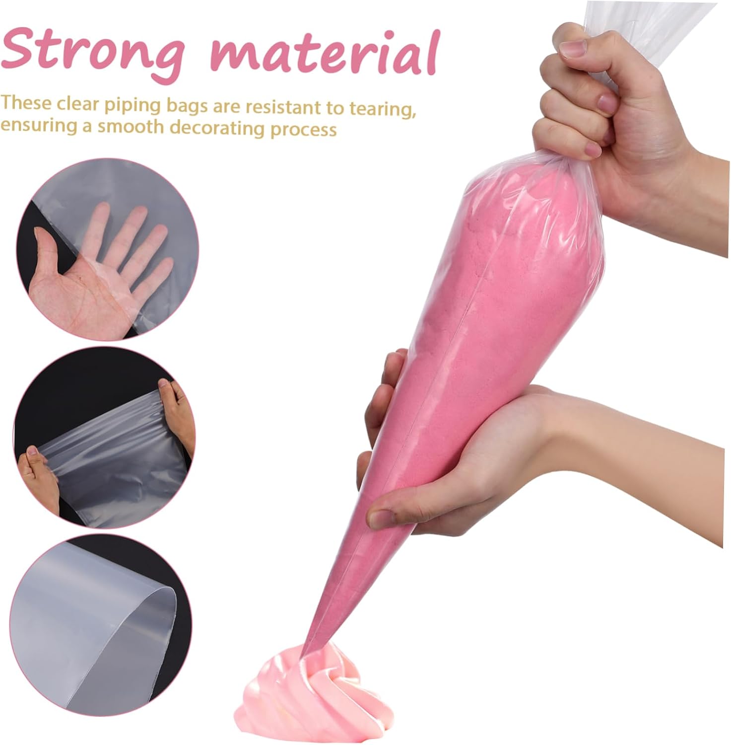 SHOWERORO 100pcs Thickened Pastry Bags Disposable Piping Bags Cookie and Pastry Tips for Home Baking and Wedding Cakes