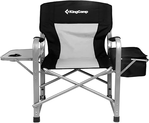 Miniatura 9 de KingCamp Directors - Silla de campamento con mesa auxiliar de soporte resistente, sillas de campamento plegables de 300 libras para adultos con