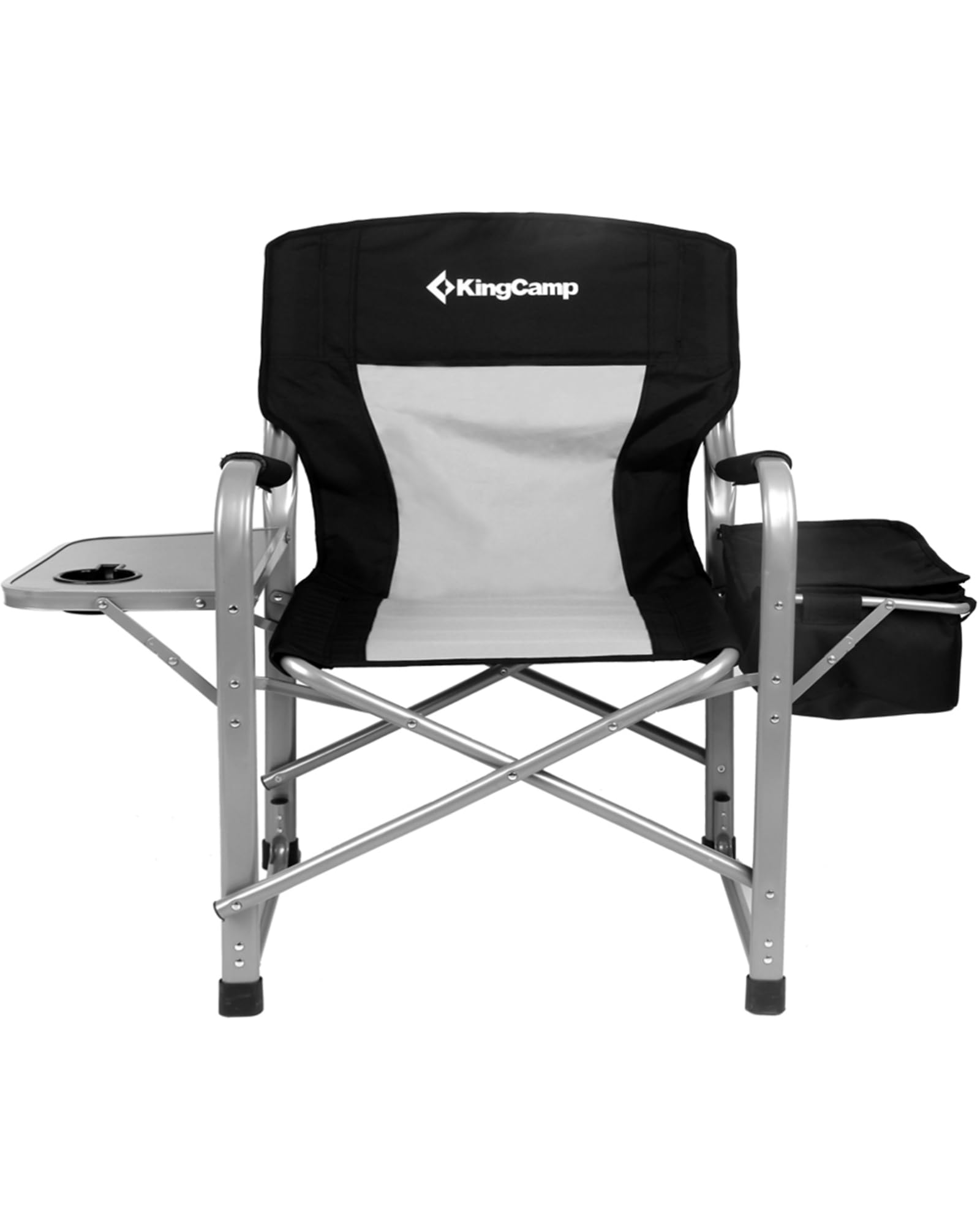 KingCamp XXL Oversized Directors Chair with Side Table, Heavy Duty Camping Chairs 600lbs with Cooler Bag, Portable Folding Camp Chair with Wide Seat for Camping Hiking Fishing Lawn Outdoor and Sports