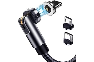 Terasako 5-Pack USB Magnetic Charging Cable with Multi-angle Connectors