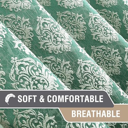Cortina Polyester Window Curtains 5 Feet 250GSM - Jacquard Printed Light-Filtering (70-80% Room Darkening) Curtains for Bedroom, Office, Living Room & Hallway (Pack of 2, Dark Green) Cortina Polyester Window Curtains 5 Feet 250GSM - Jacquard Printed Light-Filtering (70-80% Room Darkening) Curtains for Bedroom, Office, Living Room & Hallway (Pack of 2, Dark Green)