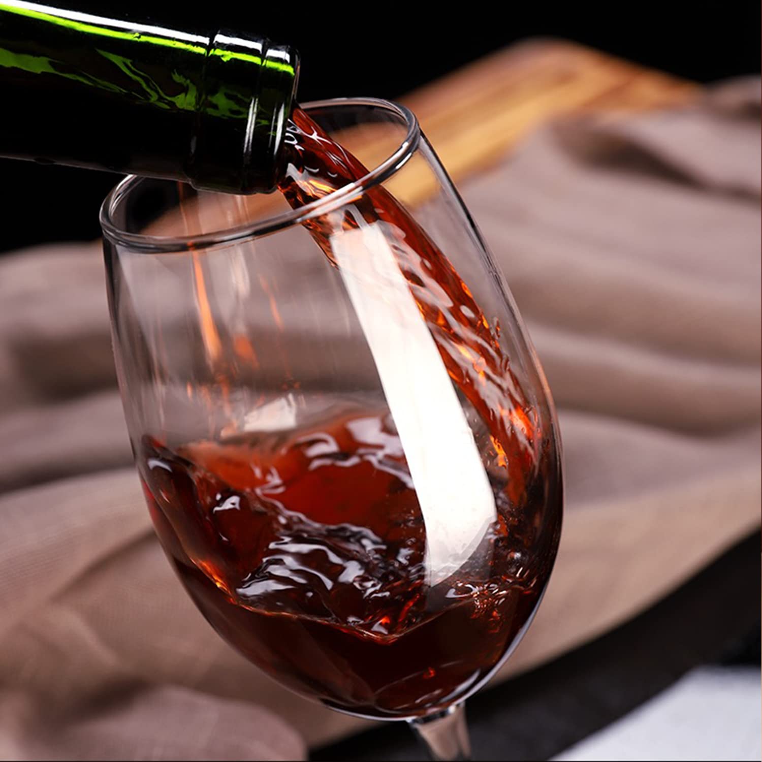Red Wine Glasses Set - 6 Crystal Glasses -4