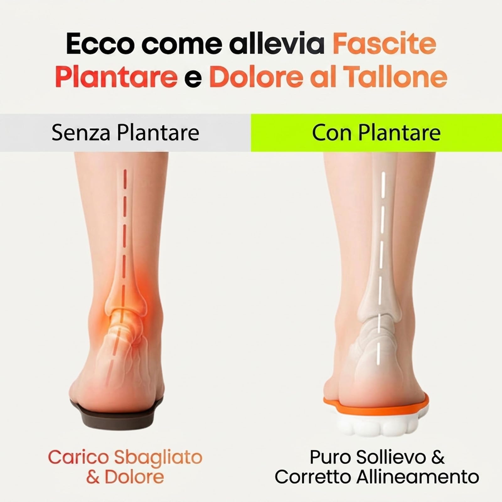 Stepz Entlastungssohlen mit Massageeffekt, ergonomische Gel-Einlegesohlen bei Fersenschmerzen & Plantarfasziitis, stoßdämpfend, atmungsaktiv, zuschneidbar (Orange,43-44(275mm))