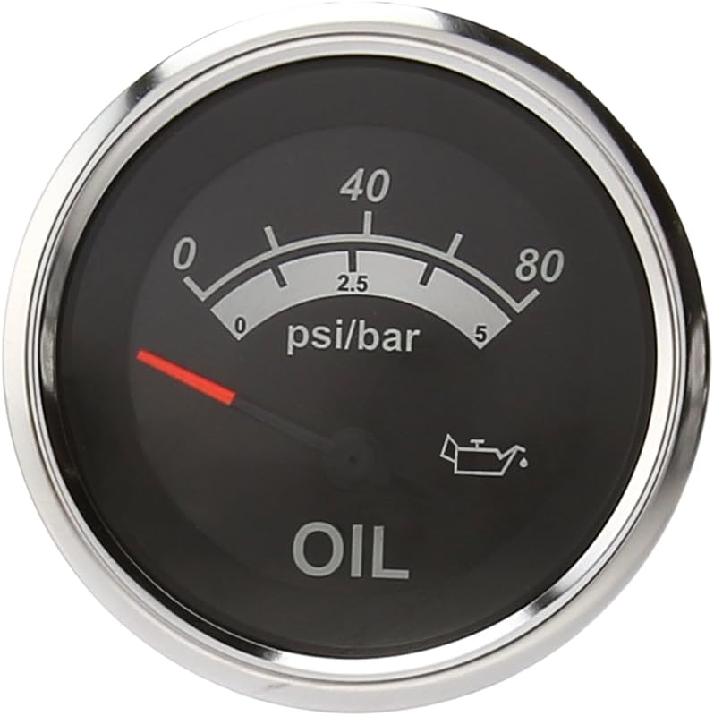 Manômetro elétrico de pressão do óleo Sierra 67022P Sterling resistente a riscos, preto – 1 unidade