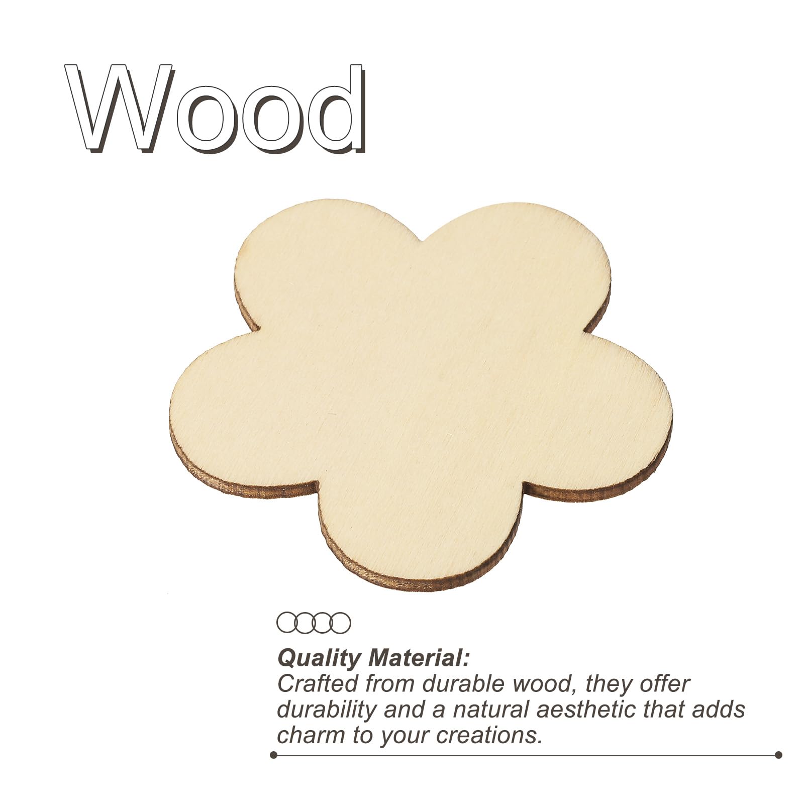 PATIKIL 80mm Wooden Flowers - Image 4
