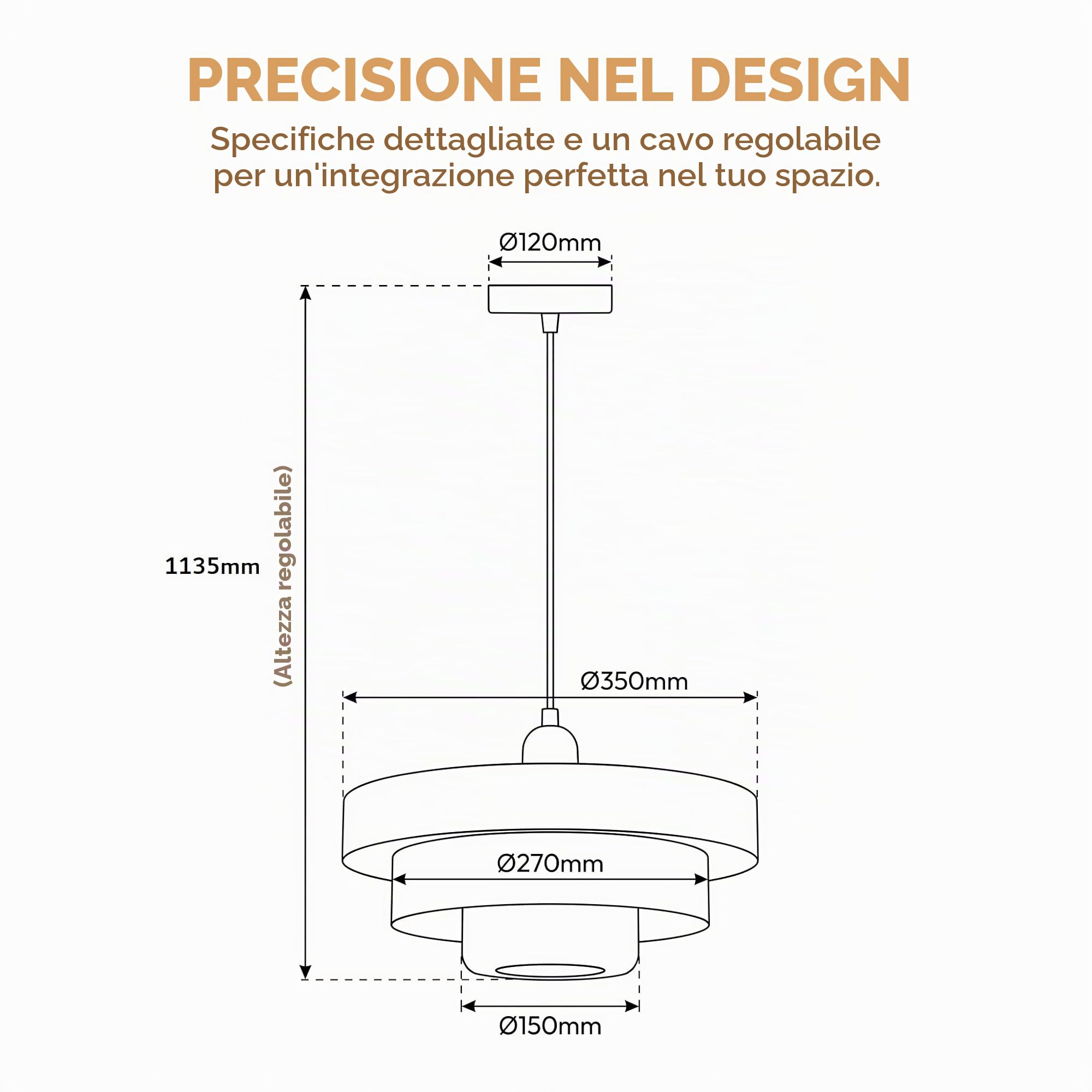 BARCELONA LED lampada sospensione MACARRON E27