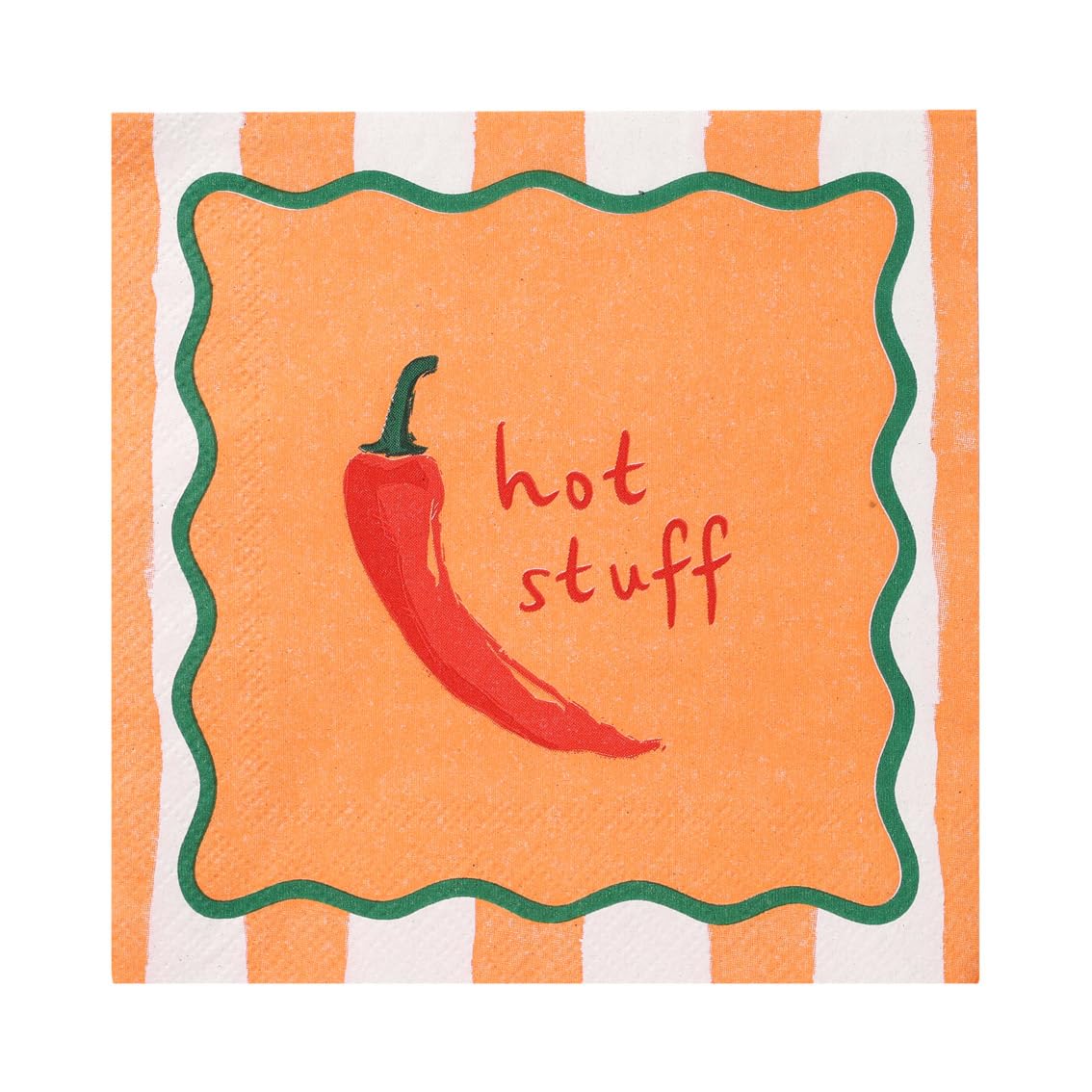 Talking Tables 20 x Paper Cocktail Napkins, Chilli Patterned Serviettes, Disposable, 25 x 25 cm, Fiesta Tableware for Taco Nights, BBQs, Christmas & Halloween