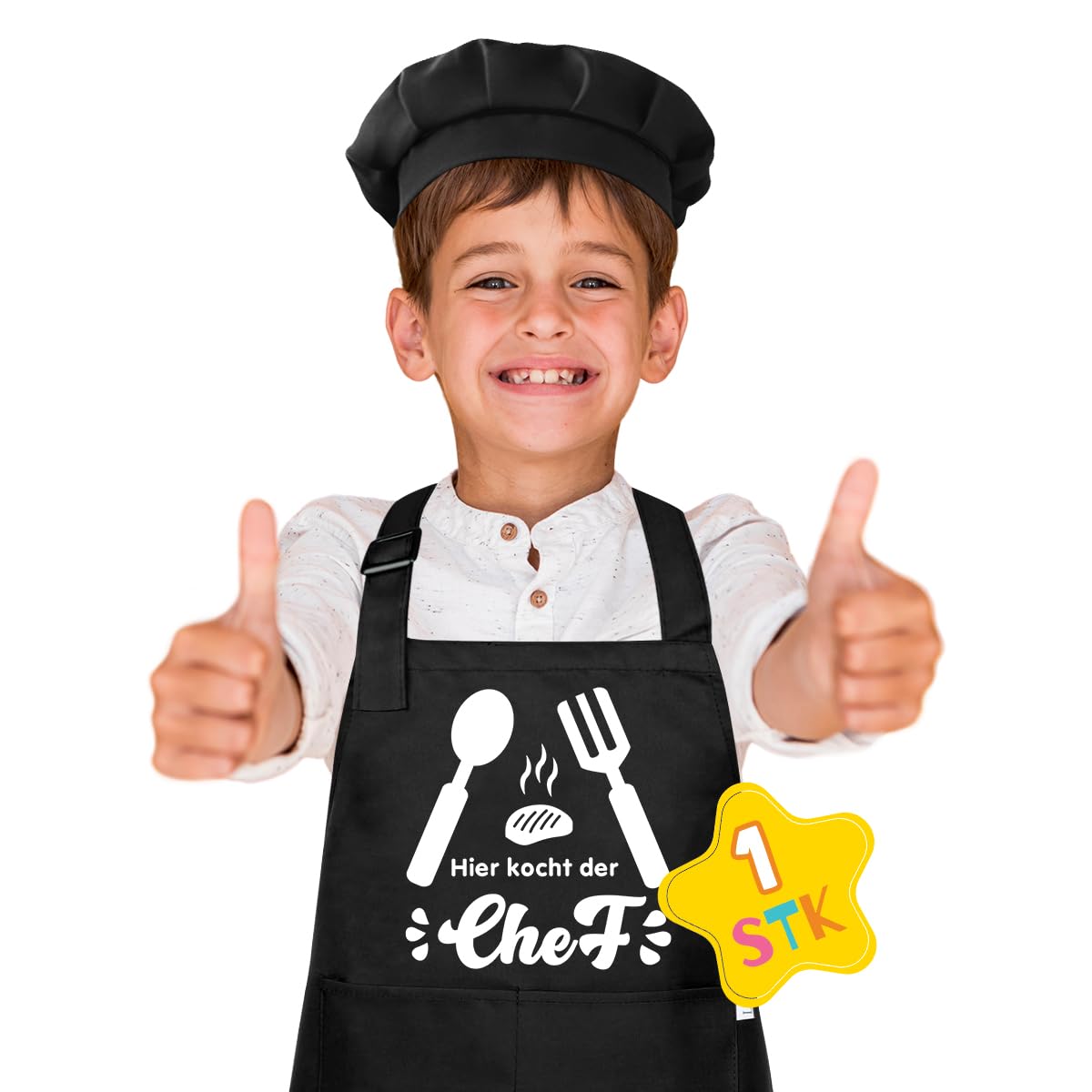 NOCHME Kids Apron with Pocket, Adjustable Collar with Buckle, Aprons Set for Toddlers, Teen Girls Age 3 2 4 10 12 15 Years Old