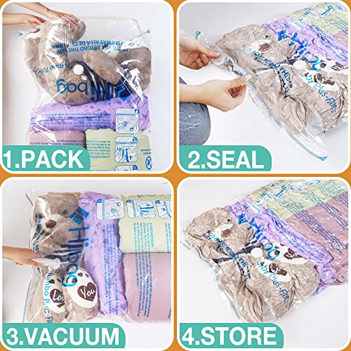 Image of XXL Jumbo 47''X35'' Vacuum Storage Space Saver Bags Extra Large for Blanket, Bedding, Comforters (8 Pack)