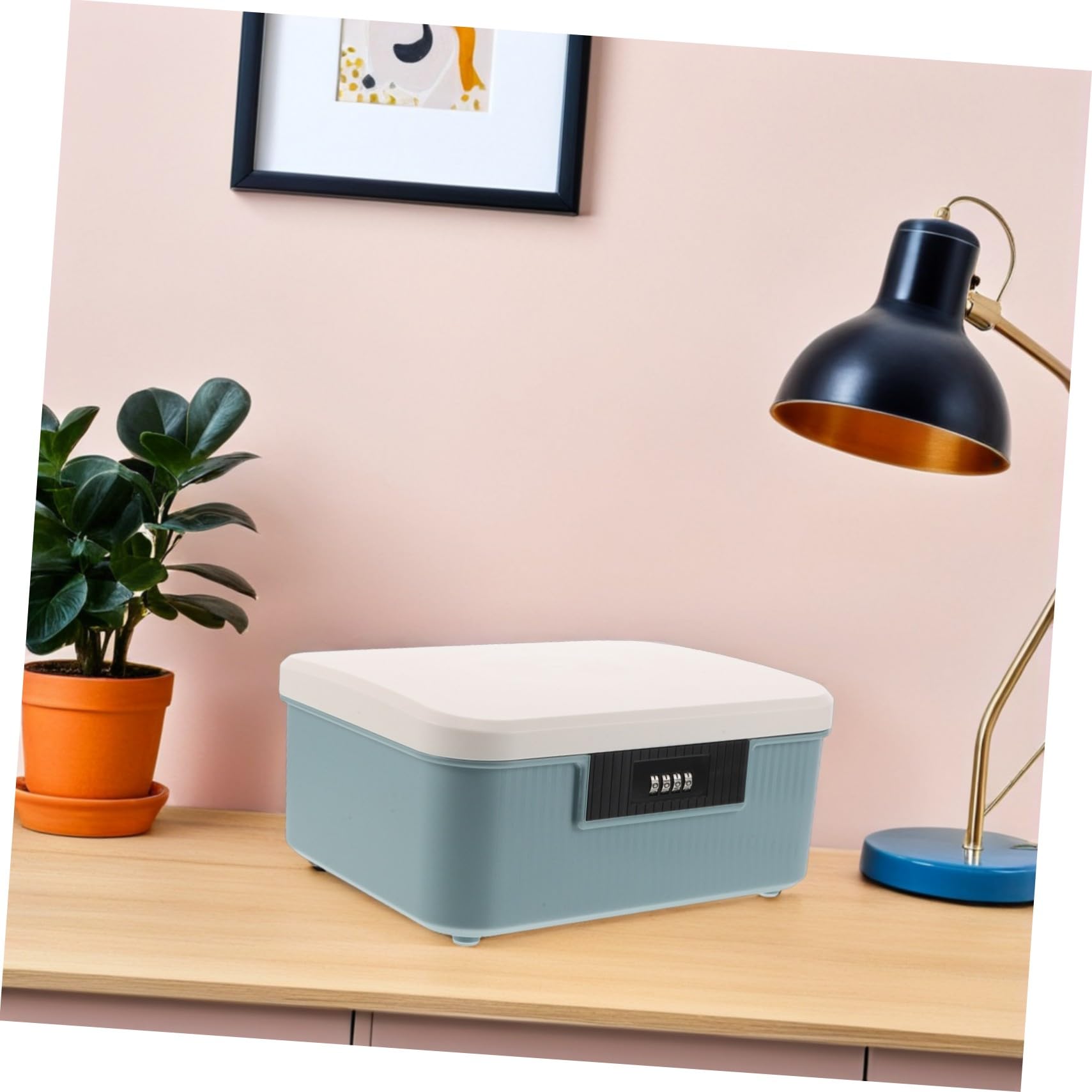 Scatola Archiviazione Bloccabile con Serratura Combinazione Resistente Agli Urti per Documenti e Personali Organizer con Scomparti per Ufficio e Casa