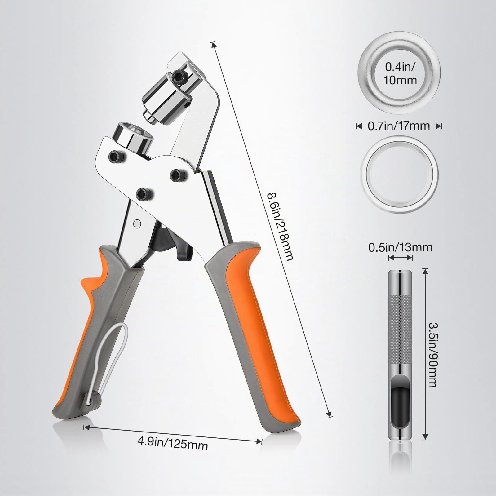 Set di pinze per occhielli portatili, pinze per occhielli professionali con 500 occhi, pinze per perforare sicure, perforatore per occhielli multifunzionale, utilizzate per pelle, tessuto impermeabile