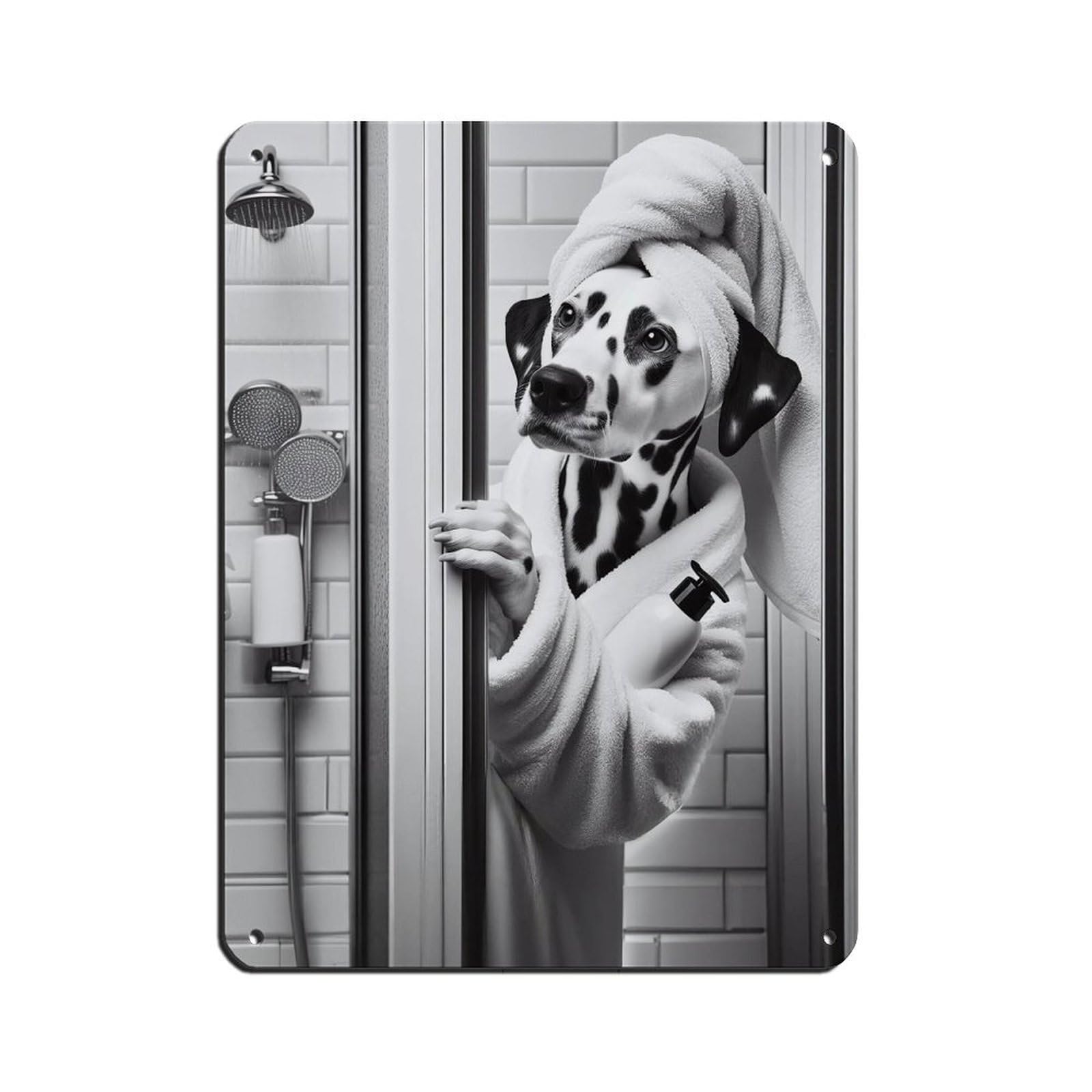 Dalmatian，Bathroom Art Poster Tin Sign Vintage Metal Pub Club Cafe Bar Home Wall Art Decoration Poster Retro 12x16inch(30x40cm)