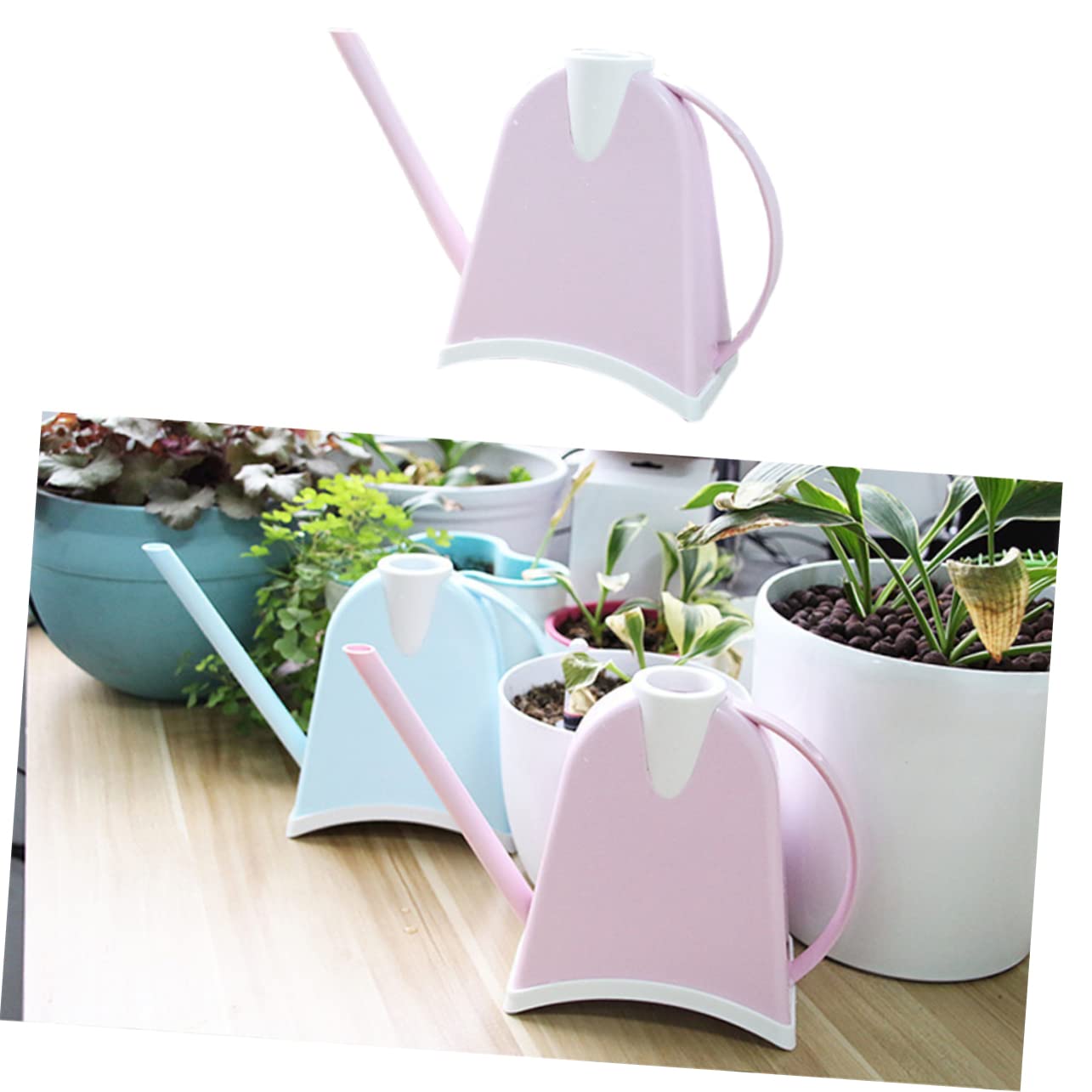 Konewka, 1 szt. Zewnętrzna konewka Metalowa konewka Konewka Wiadro na wodę Ogrodnictwo Konewka Butelka Bonsai Konewka Czajnik Głowica prysznicowa Konewka do roślin Różowy dzbanek Mini(Pink)
