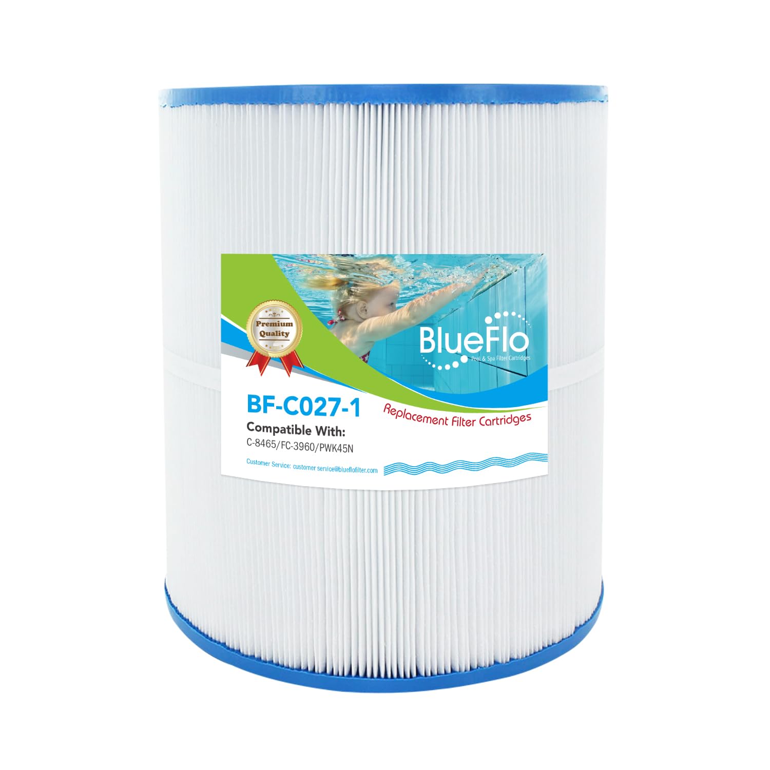 BLUEFLO Spa Filter Cartridge Replacement for Unicel C-8465, Watkins 31114 Hot Tub Filter, Filbur FC-3960, PWK65, PWK45N, 71827, 10-1/2