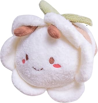 VICKYPOP Cute Honey Bee Plush Toy Soft Flower Bee Stuffed Animal Hugging Pillows - Kawaii Home Decor Gifts for Kids Boys Girls White, 11.8in/30m