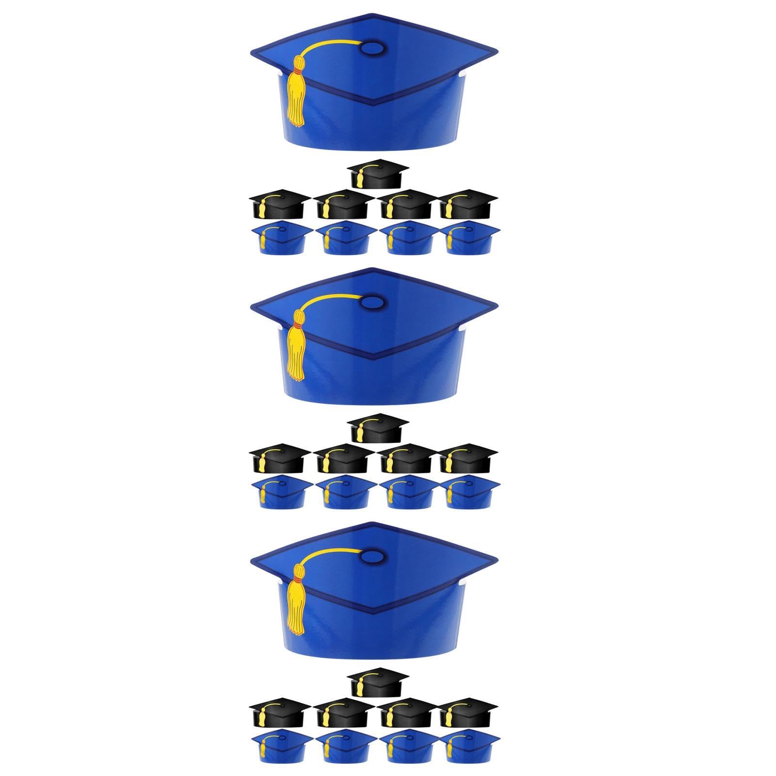 Abaodam 30pezzi Cappelli Di Carta Per Laurea Da Tocco Diploma Per Feste e Cerimonie Decorazioni Per Graduazione Per Adulti Neri