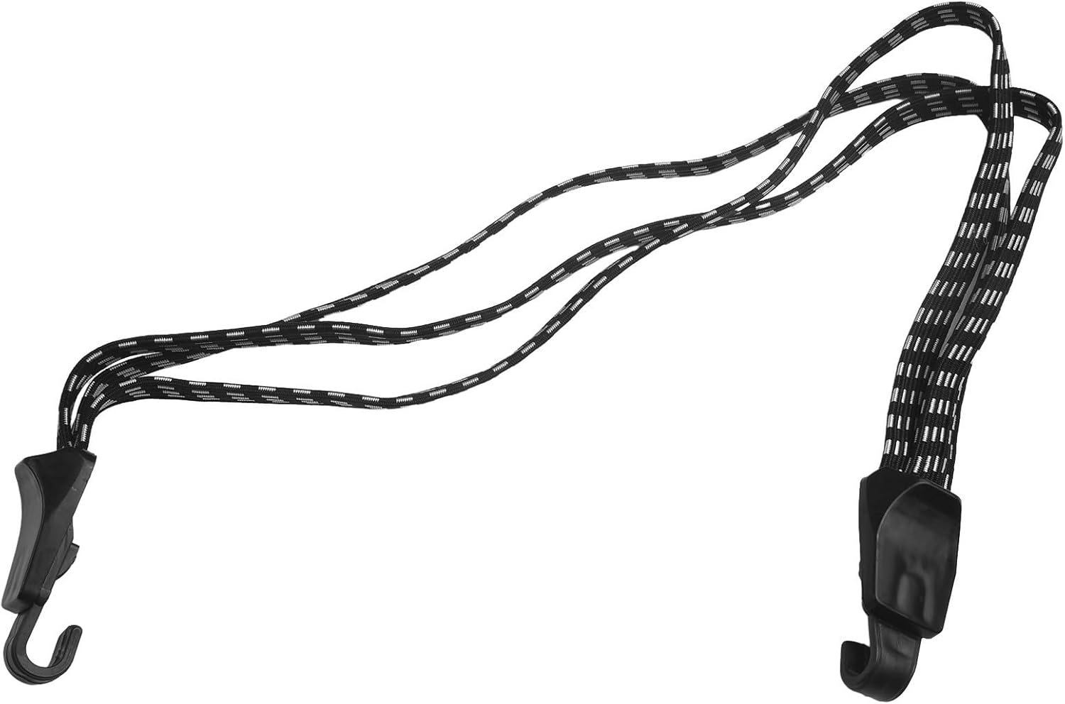 60cm Bungee Cord for Bike, Heavy Duty Elastic Luggage Strap 26.72 Inch with PVCHooks, Cargo Tie Down Rope for Cycling, Black and White