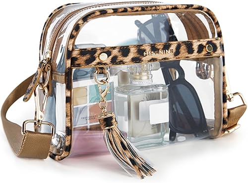 Missnine Bolsa transparente aprobada para estadios, pequeña bolsa transparente para mujeres, bolsa cruzada transparente para conciertos, eventos