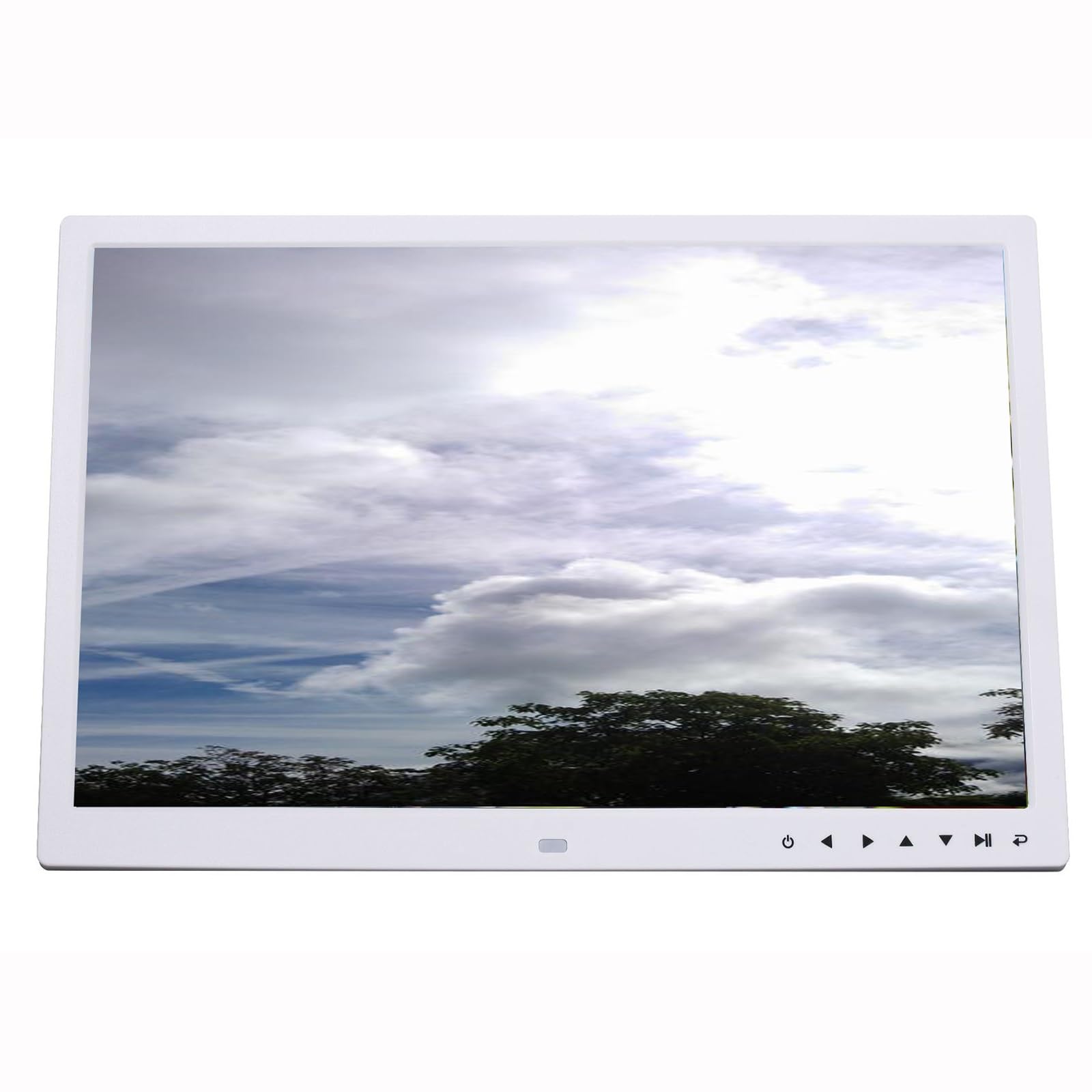 MYUYEE 17-Inch Hd Touch Button Hdmi Wall-Mounted Advertising Display And Digital Photo Frame - Merchant Display Unit (White)