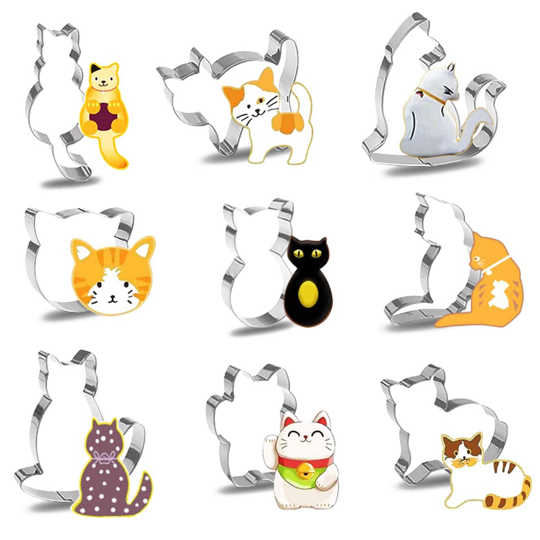 Set Da 11 Formine Per Biscotti A Forma Di Gatto E Alpaca – Acciaio Inossidabile, Bordi Sicuri, Per Feste E Decorazioni Fai-da-Te