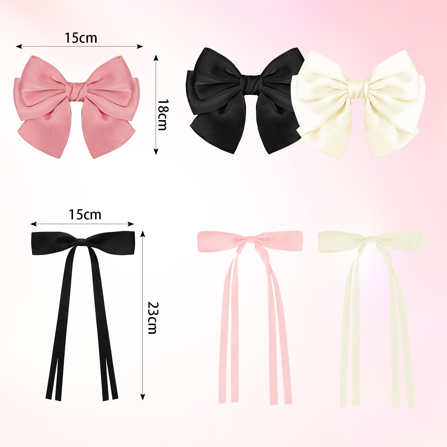 Asaisimg 6 Pcs Bow Hair Clips Set - Image 2