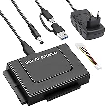 Gbformat USB 3.1 to IDE/SATA 6Gbps Hard Drive Adapter for 2.5/3.5" IDE SATAHDD HDD HDD Adapter USB SATA Adapter for Windows 11/10/8/7/XP/Vista with 12V/2A Power Supply SATA Cable