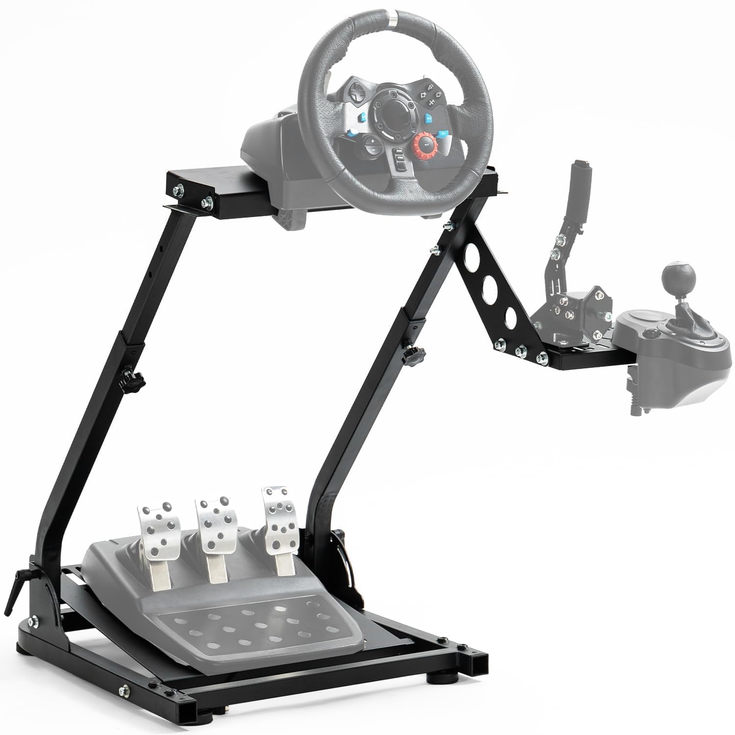 Minneer faltbar Rennlenkradständer, Unterstützung für Logitech Thrustmaster G25 G27 G29 G920 T300RS,Ständer für analoge Spiele(Enthält große Panels) Lenkrad Pedale und Sitz nicht enthalten