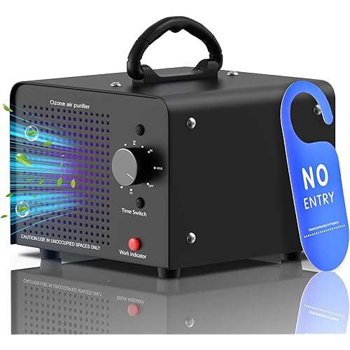 PROGRACE Ozone Generator 99000mg - Commercial Ozone Machine - Negative Ion Air Purifier, High Capacity O3 Ionizer Deodorizer for Home, Car, Pets, Smoke, Industrial Use, Covers up to 6000 Sq Ft - Black