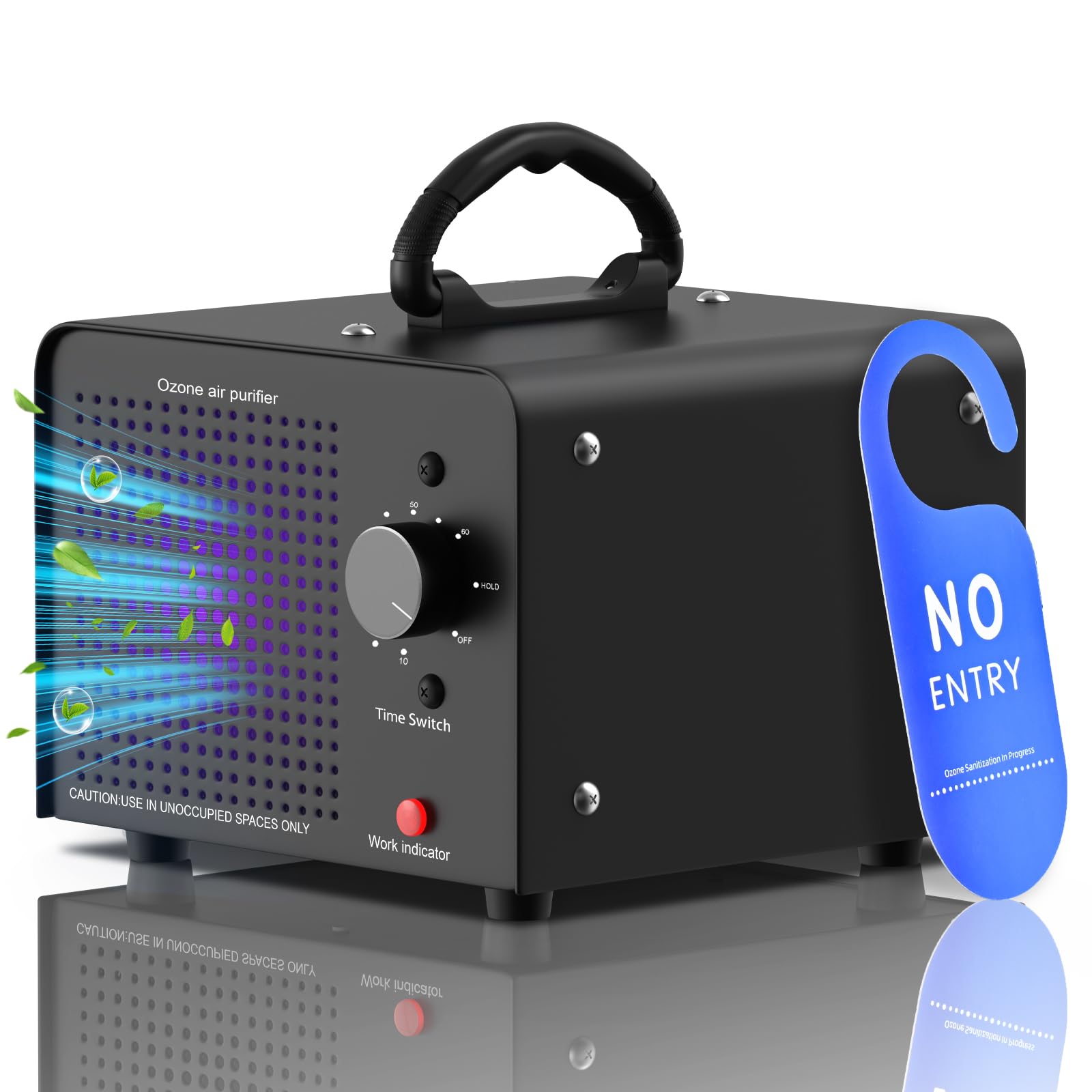 PROGRACE Ozone Generator 60,000mg/h - High Capacity Up to 4000 Sq Ft Ozone Machine Odor Removal Eliminator for Car, Home, Smoke, Pet, Basement Air Purifier (Black)