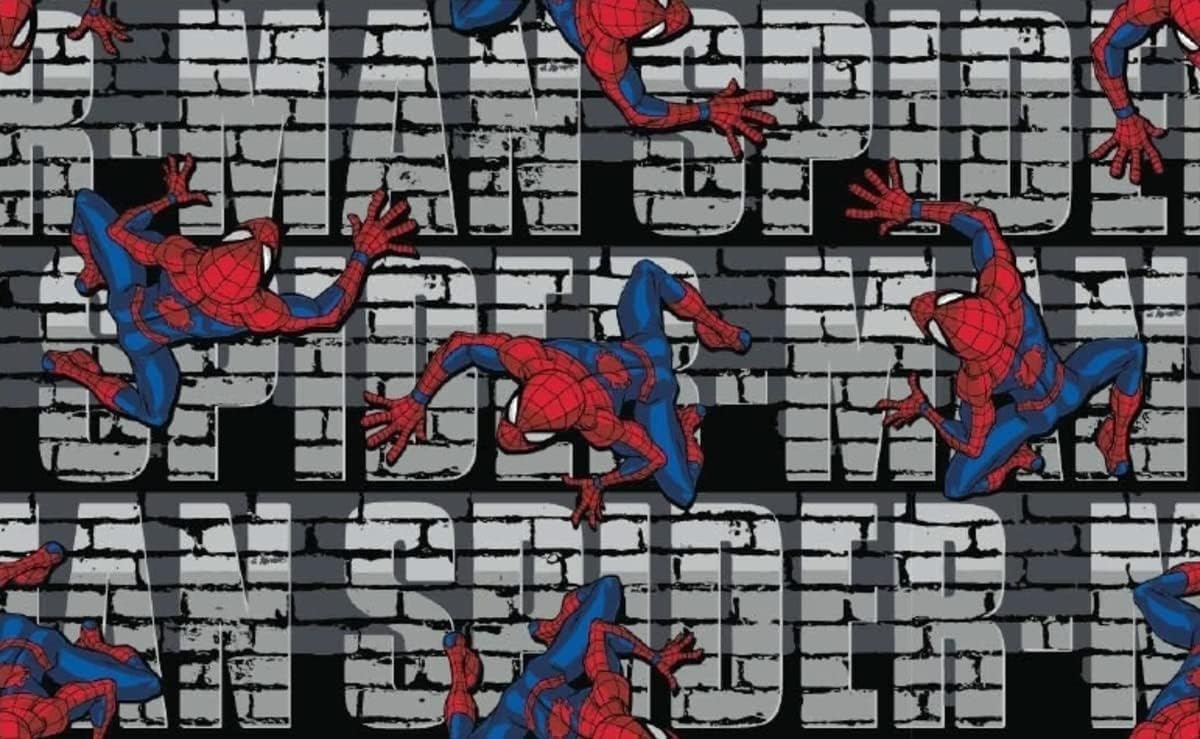 Camelot Multicolor Marvel Spider-Man Cotton Print Fabric Collection - 112Cm Wide - Fabric By The Metre (100 Percent Cotton Fabric - Ideal For Crafts, Quilting, Children's Dressmaking) (Spider-Man Wall Crawler)