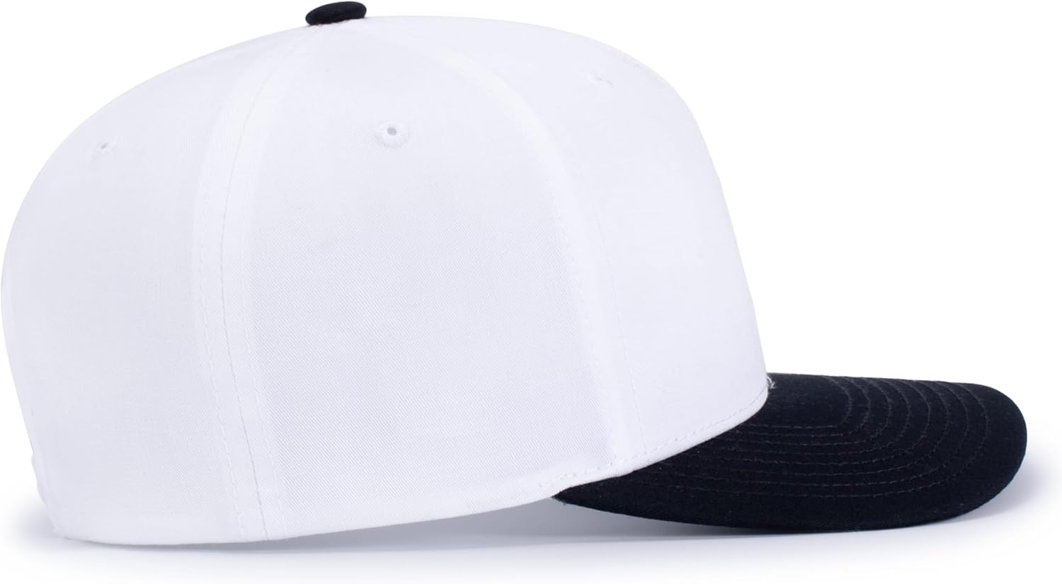 Pacific Headwear Poly/Cotton Snapback Cap, White/Navy - Image 4