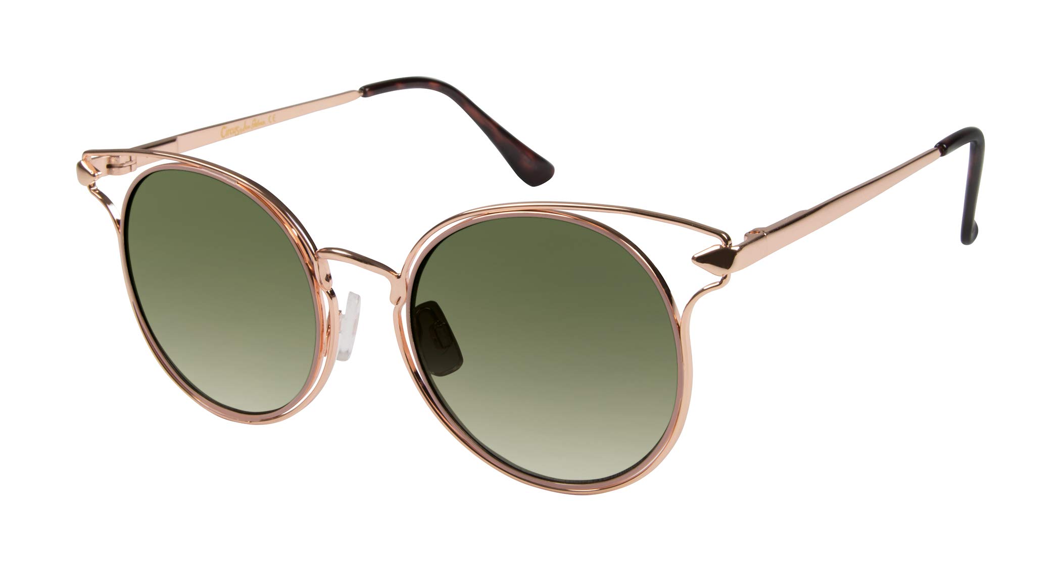 CC305 Round Metal UV Protective Women's Cat Eye Sunglasses. Trend-Right Gifts for Women, 45 mm