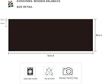 Vista 2 de 2 paneles de cenefas de cortina negras de Navidad para ventanas de cocina, cortinas cortas para ventanas de cocina, baño, decoración de lavandería