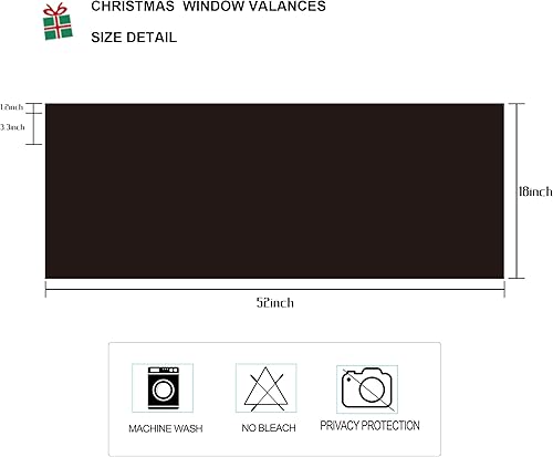Miniatura 2 de Deztibos 2 paneles de cenefas de cortina negras de Navidad para ventanas de cocina, cortinas cortas para ventanas de cocina, baño, decoración de