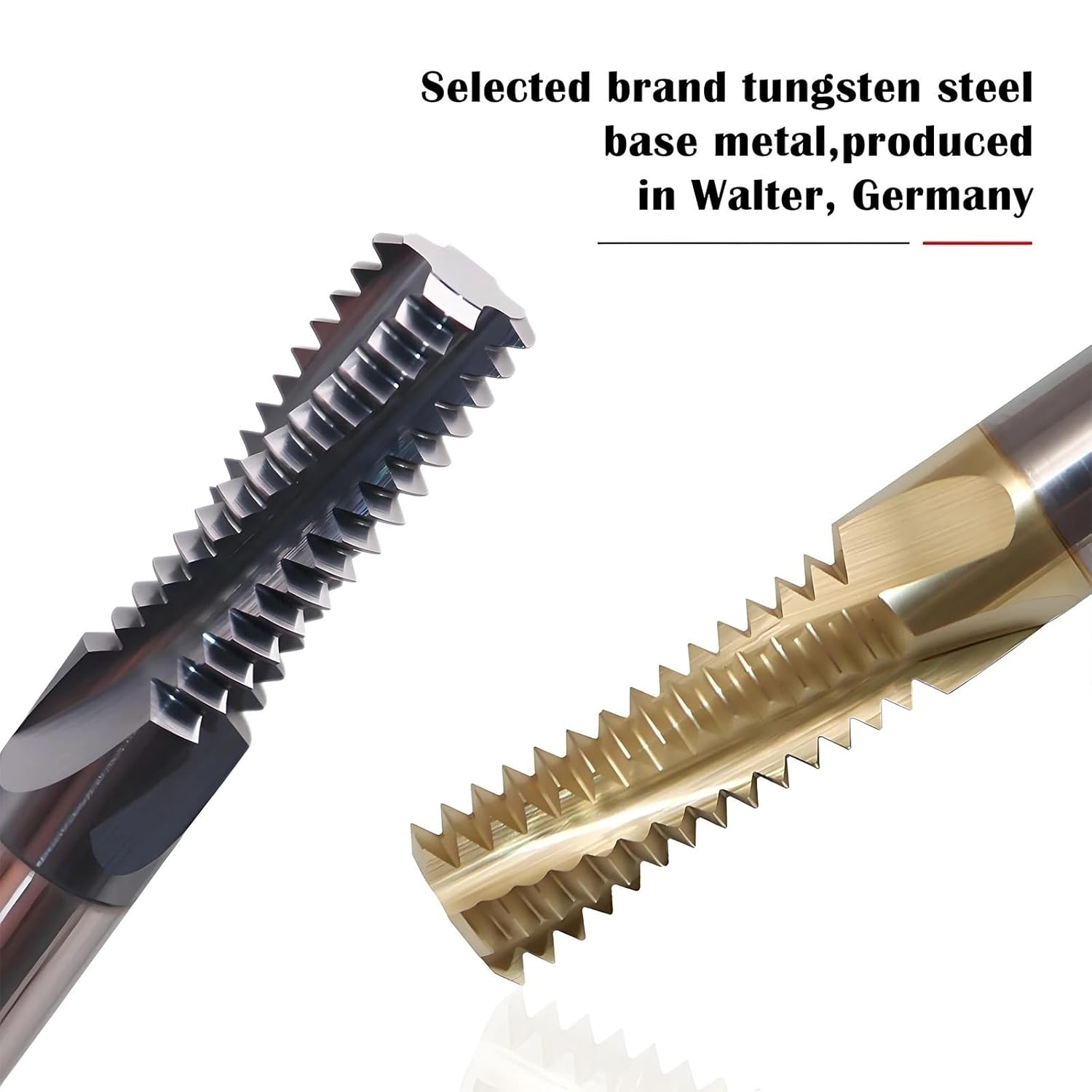 HRC65 Carbide Full-Teeth Thread Milling Cutter,M1-M24,CNC Tool,End Mill, for Titanium alloys(M1.6-0.35-D4-50L)