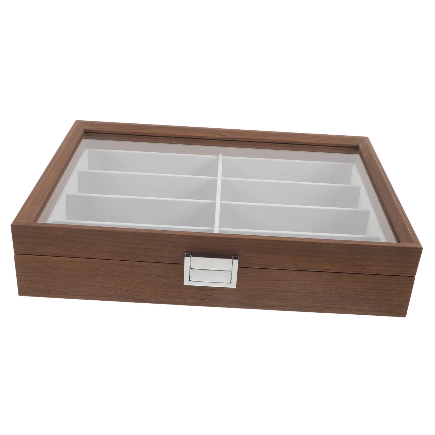LIFKOME Caja para Guardar Gafas de Sol de Madera, 8 Ranuras, Transparente | Almohadilla Interior de Fieltro, para Exhibir en Ventanas Transparentes, Celebracion Verano