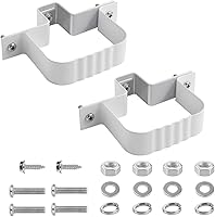 VYH 2x3 Downspout Straps & Wall Brackets with Fasteners, White 2 Pack - Durable Aluminum Alloy for Secure Gutters